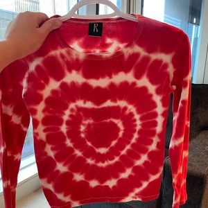 Réalisation Par Heart Long Sleeve Tee - Red Tie Dye